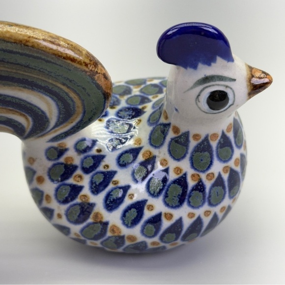 Vintage Signed HandPainted Tonala Mexican Folk Art Pottery Rooster - Picture 10 of 12